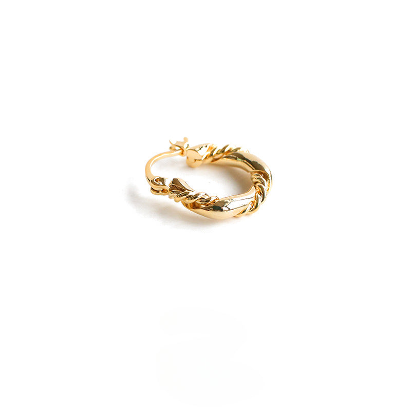 Simple Cool Elegant Twisted Hoop Earrings