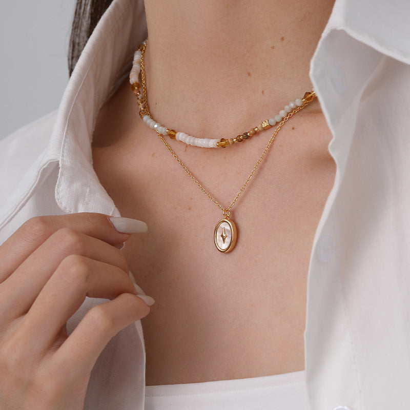 Pearl Delictae Layered Love Pendant Necklaces