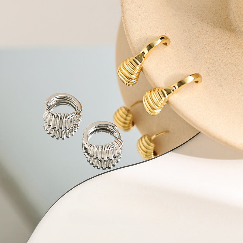Helical Smooth Elegant Delicate Clip Earrings