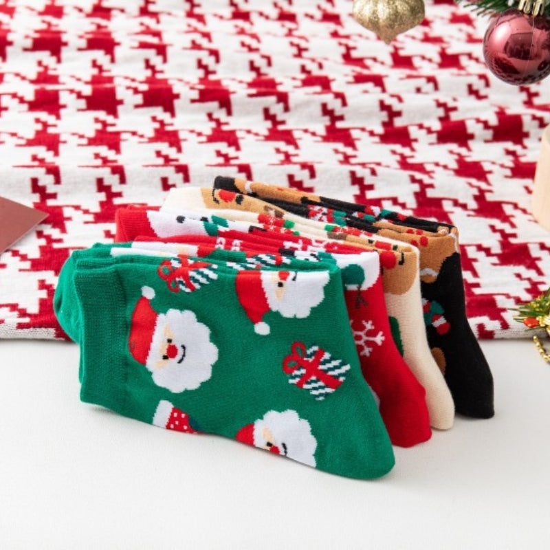 Ladies Merry Christmas Over Ankle Socks