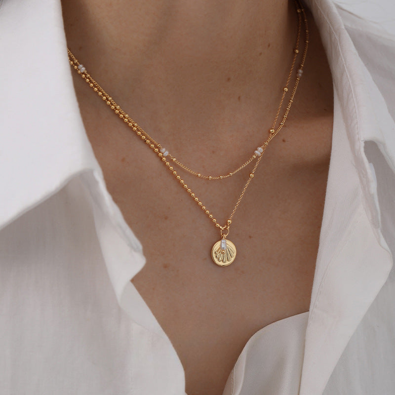 Pearl Delicate Shell Beaded Chain Necklaces
