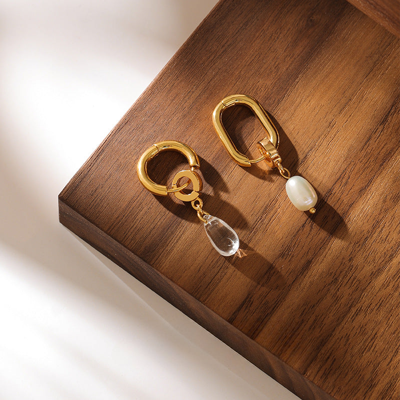 Pearl Simple Detachable Elegant Hoop Earrings