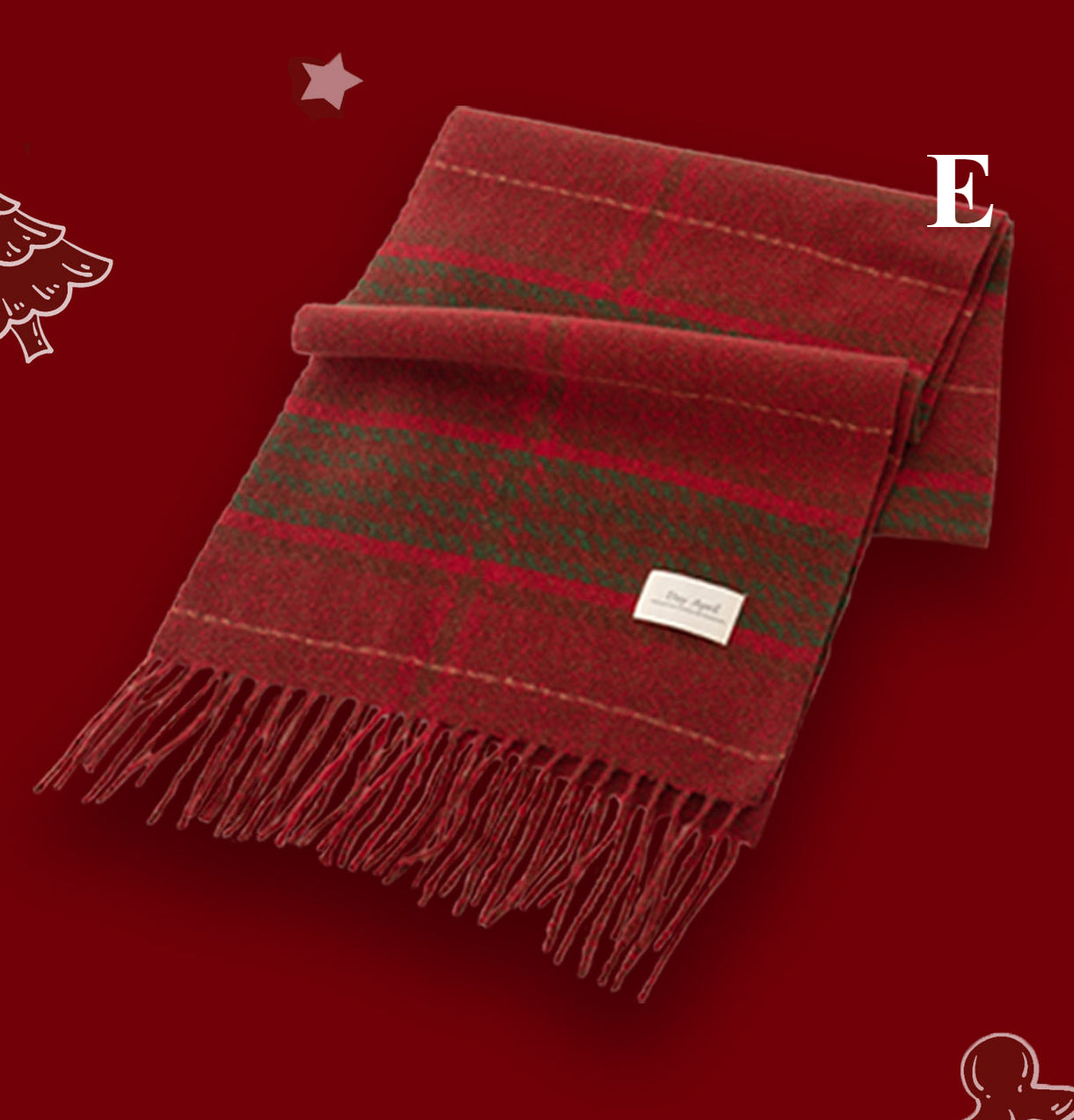 Ladies Merry Christmas Plaid Daily Scarf
