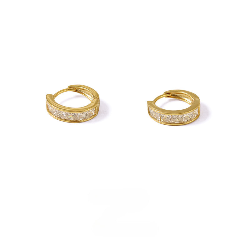 Zircon Simple Elegant Hoop Earrings