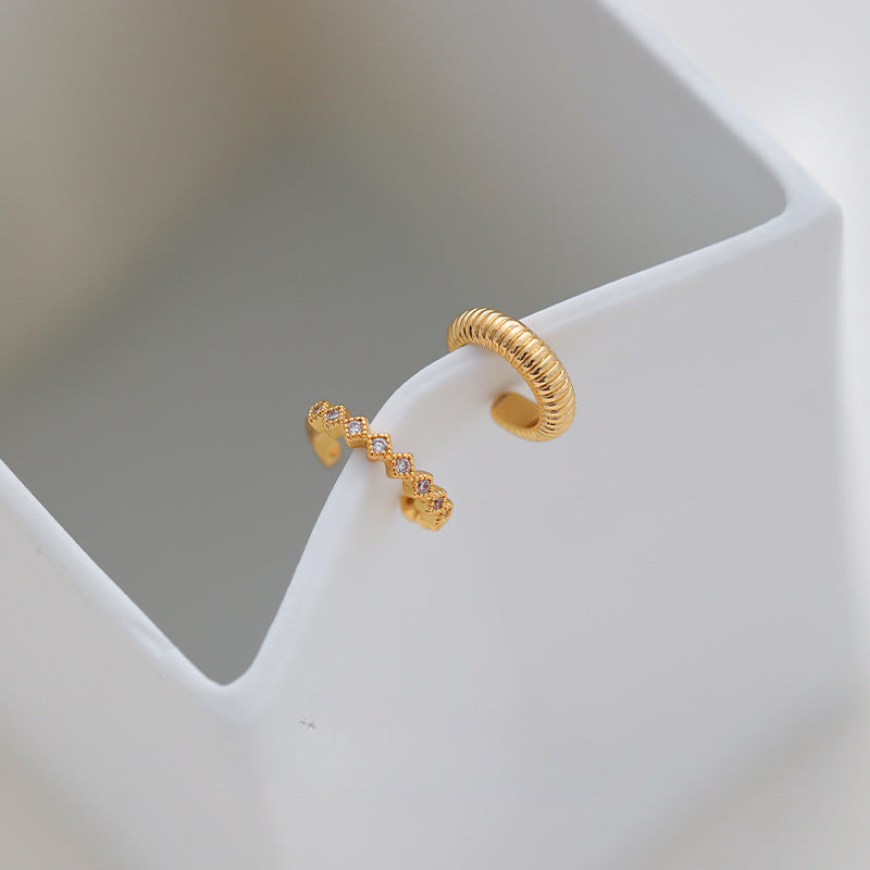 Delicate Elegant Simple Zircon Clip Earrings