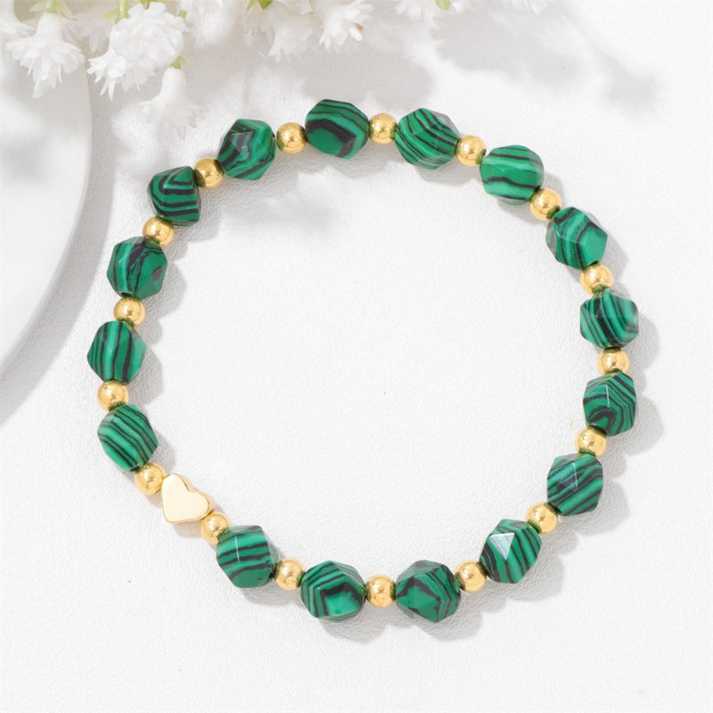 Simple Irregular Stone Heart Beaded Bracelets