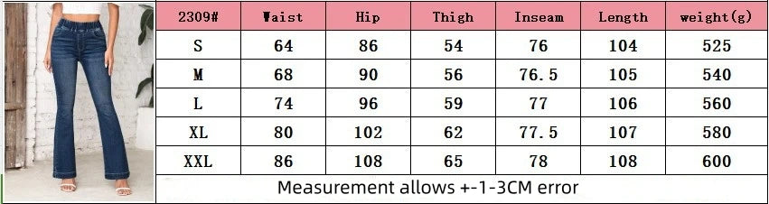Spring 2024 High-Stretch Bootcut Jeans for Women – Slim Fit, Hip Lift, Flared Denim.