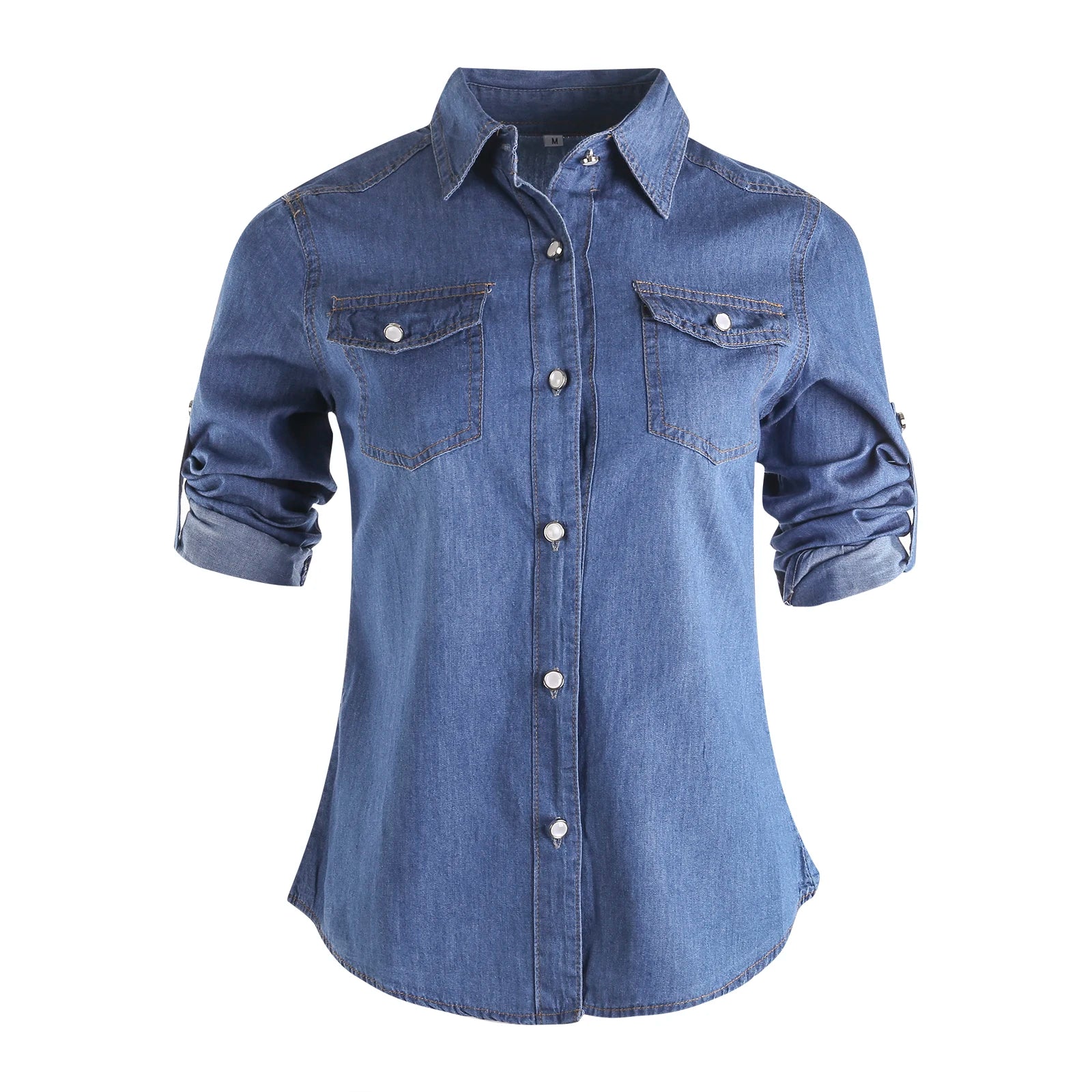 Summer Fashion Women's Casual Long Sleeve Denim Shirt, Soft Blouse Jacket.
