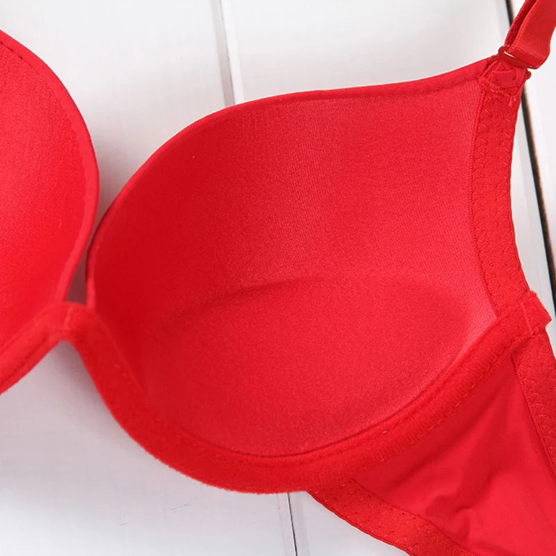 Women’s Double Push-Up Bra – Sexy, Silicone, Gathered, Boosts Small Busts.