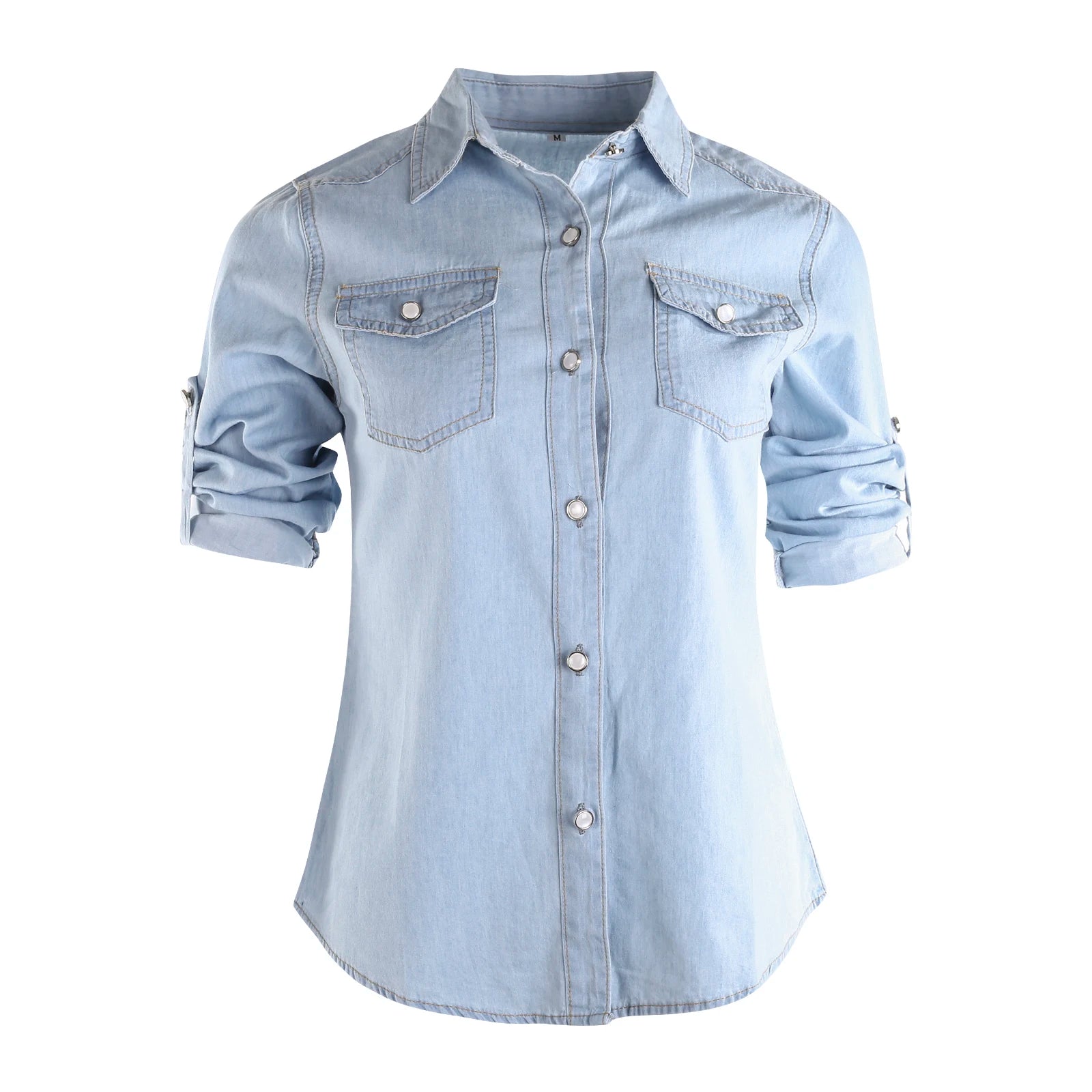Summer Fashion Women's Casual Long Sleeve Denim Shirt, Soft Blouse Jacket.