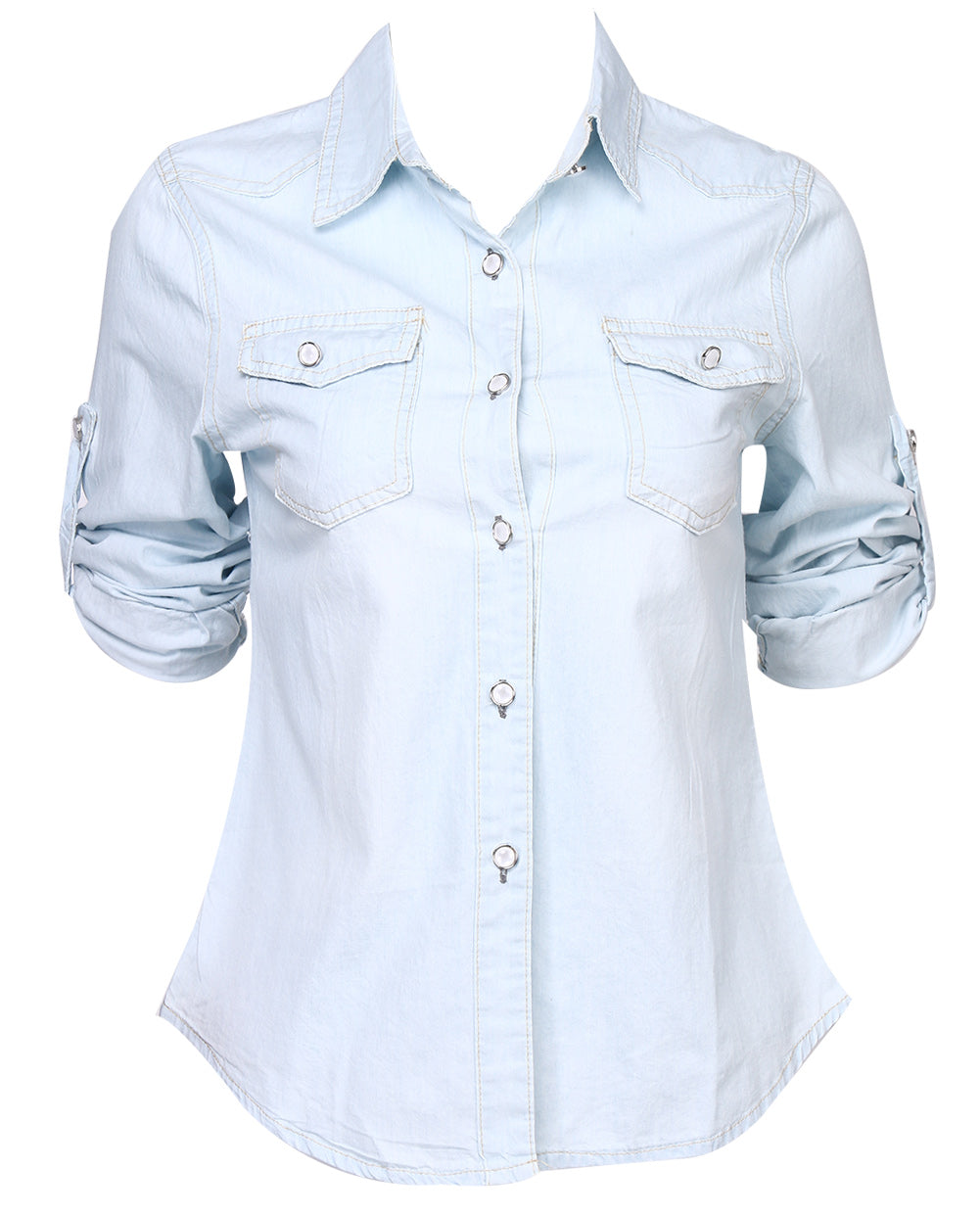 Summer Fashion Women's Casual Long Sleeve Denim Shirt, Soft Blouse Jacket.