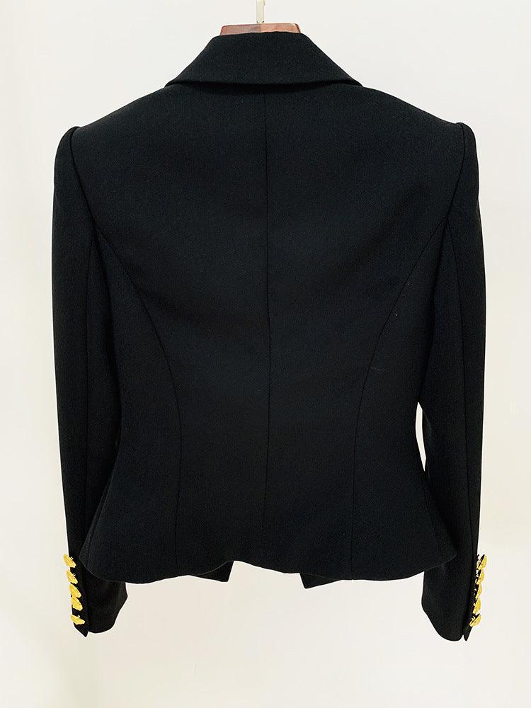 Ladies Solid Color Lapel Neck Blazer Coat