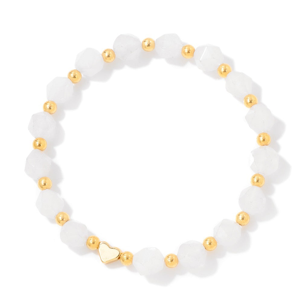 Simple Irregular Stone Heart Beaded Bracelets