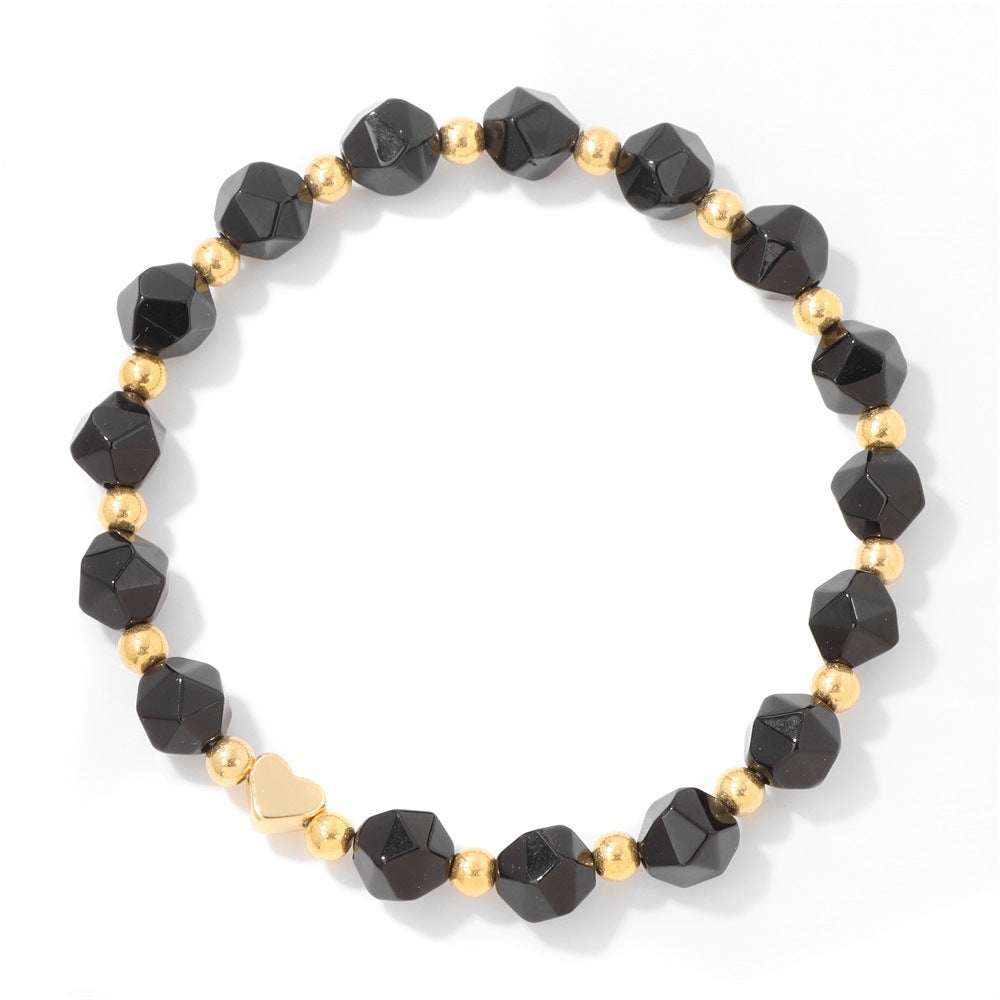 Simple Irregular Stone Heart Beaded Bracelets