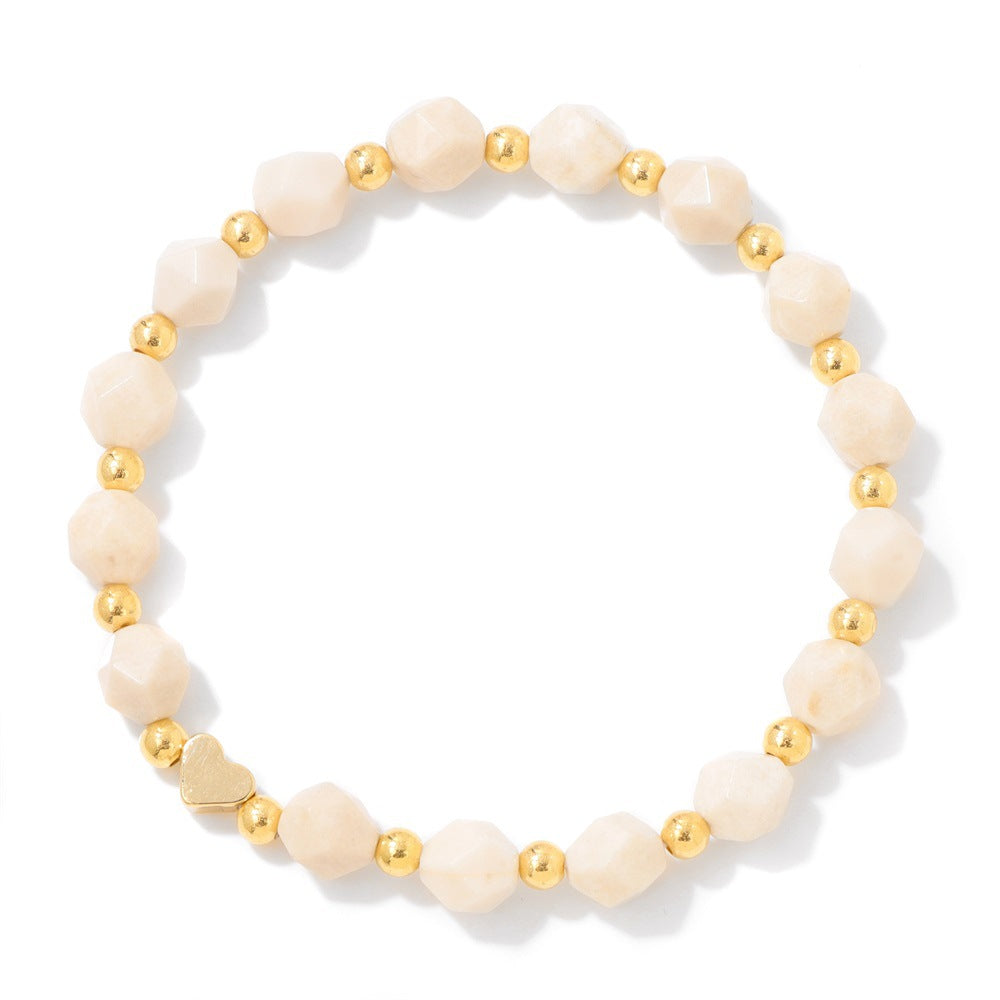 Simple Irregular Stone Heart Beaded Bracelets
