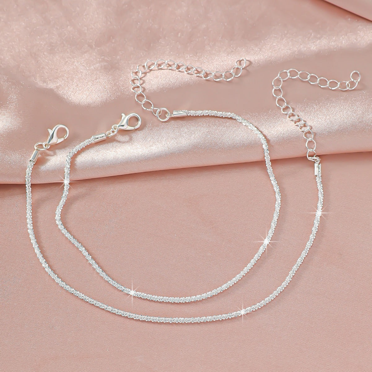 Simple Delicate Double Layered Anklet