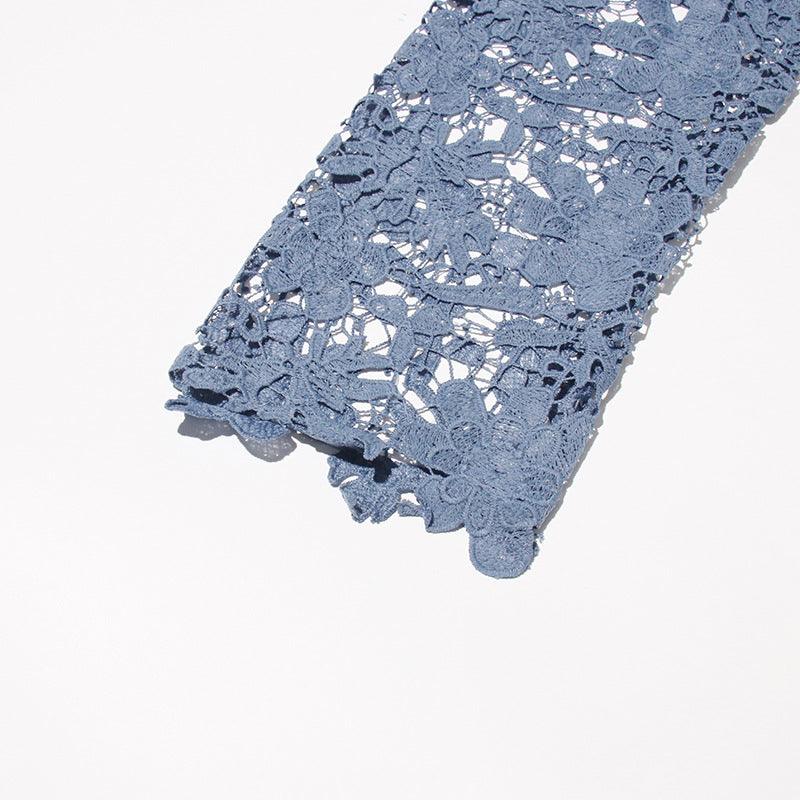 Ladies High Waist Lace Hollow Out Jeans