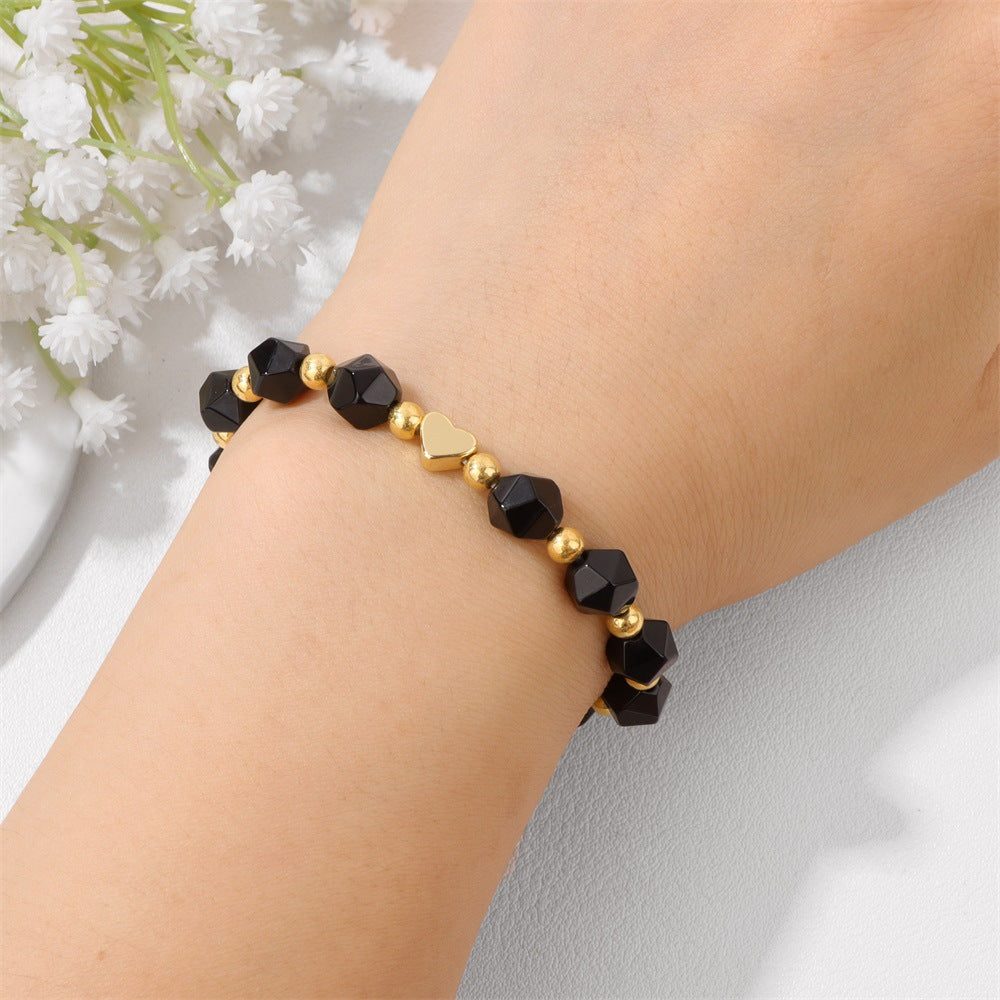 Simple Irregular Stone Heart Beaded Bracelets