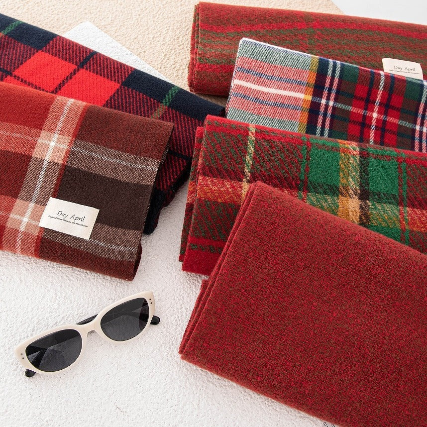 Ladies Merry Christmas Plaid Daily Scarf