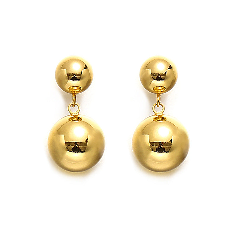 Punk Black Bead Metal Earrings