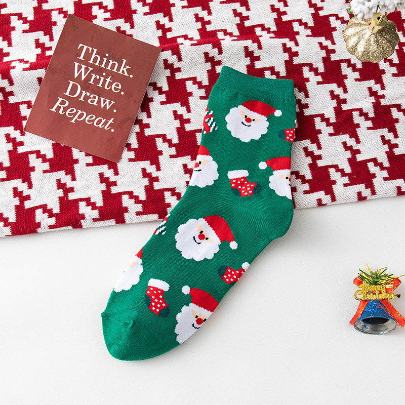Ladies Merry Christmas Over Ankle Socks