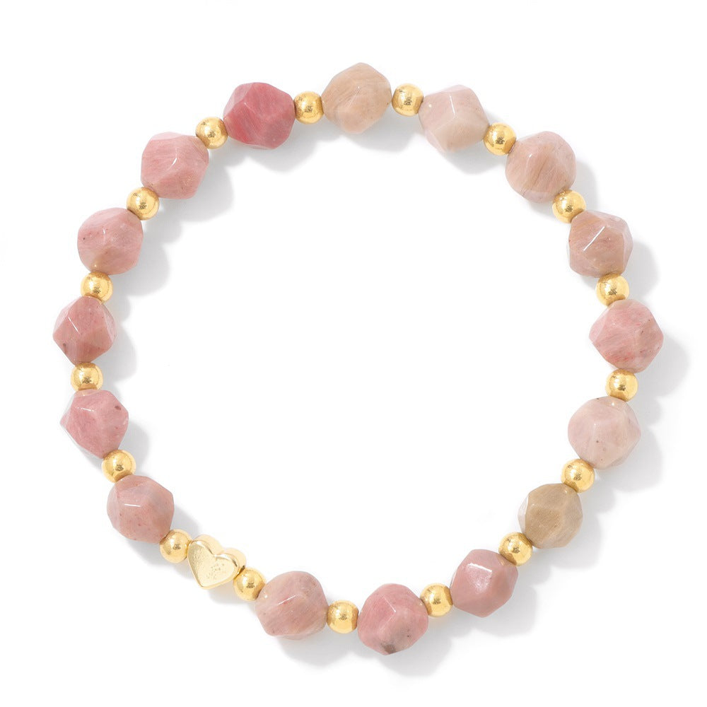 Simple Irregular Stone Heart Beaded Bracelets