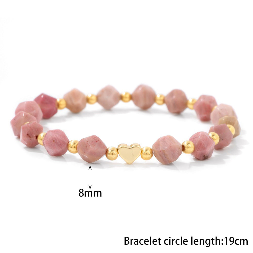 Simple Irregular Stone Heart Beaded Bracelets