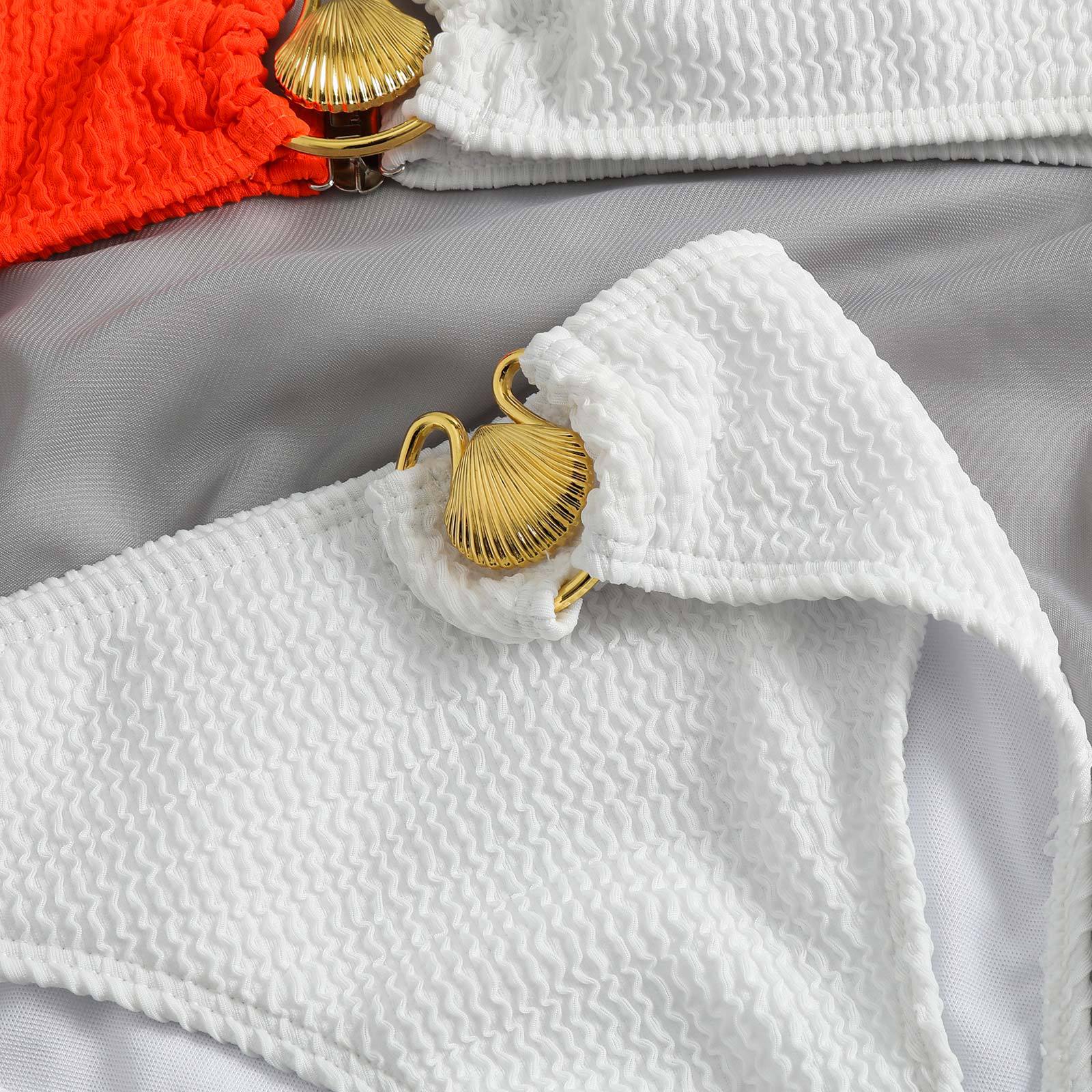 Wrinkle Golden Seashell 2PCS Bikini Set