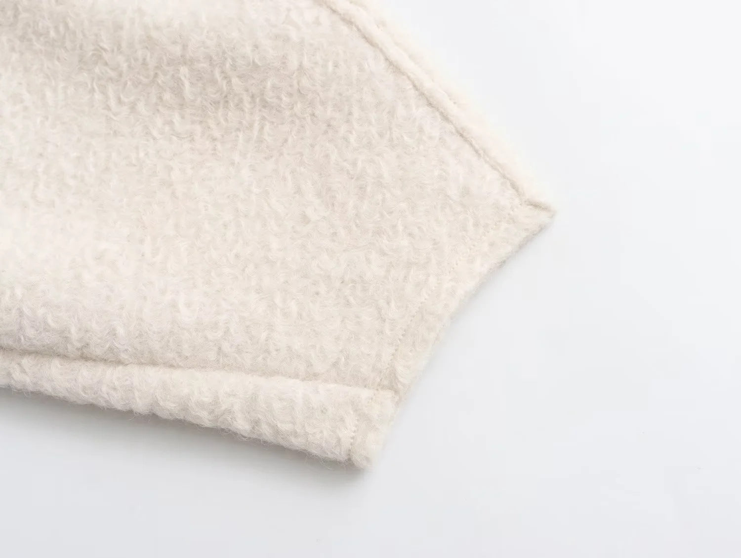 Simple Fleece Half High Collar Loose Top