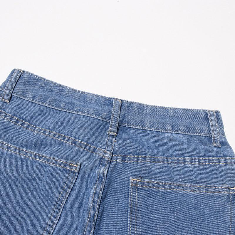 Ladies High Waist Lace Hollow Out Jeans