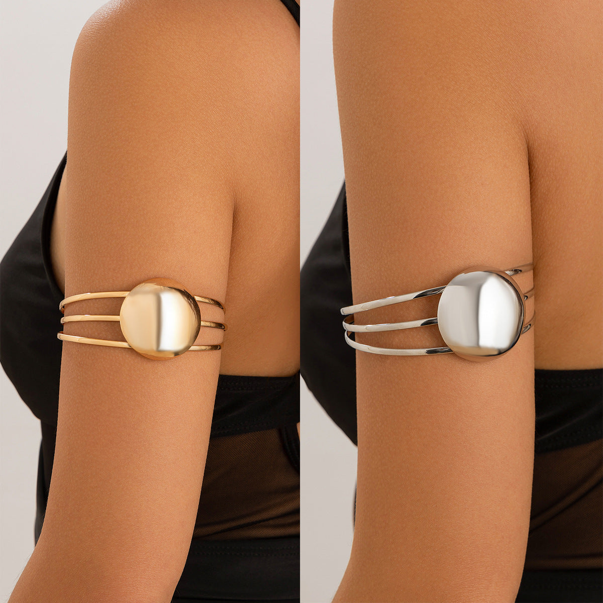 Simple Layered Adjustable Round Arm Cuff