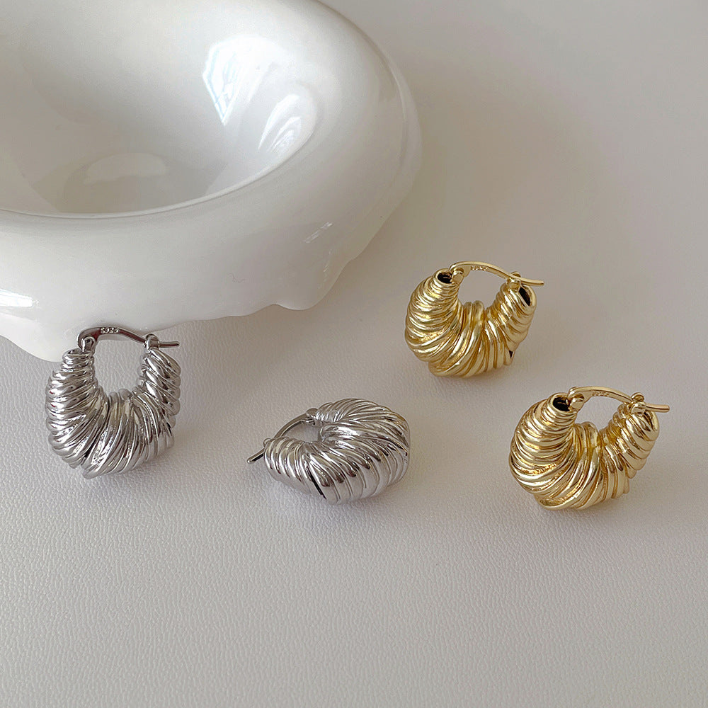 Simple Line Circle Elwgant Hoop Earrings