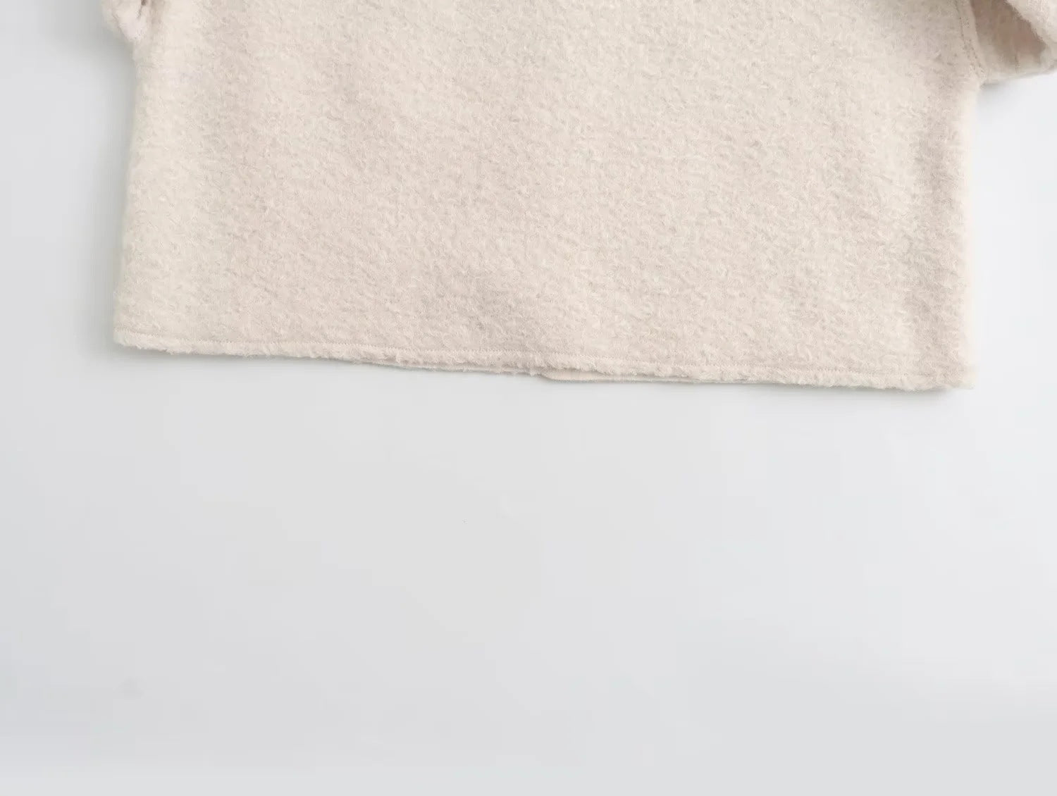 Simple Fleece Half High Collar Loose Top