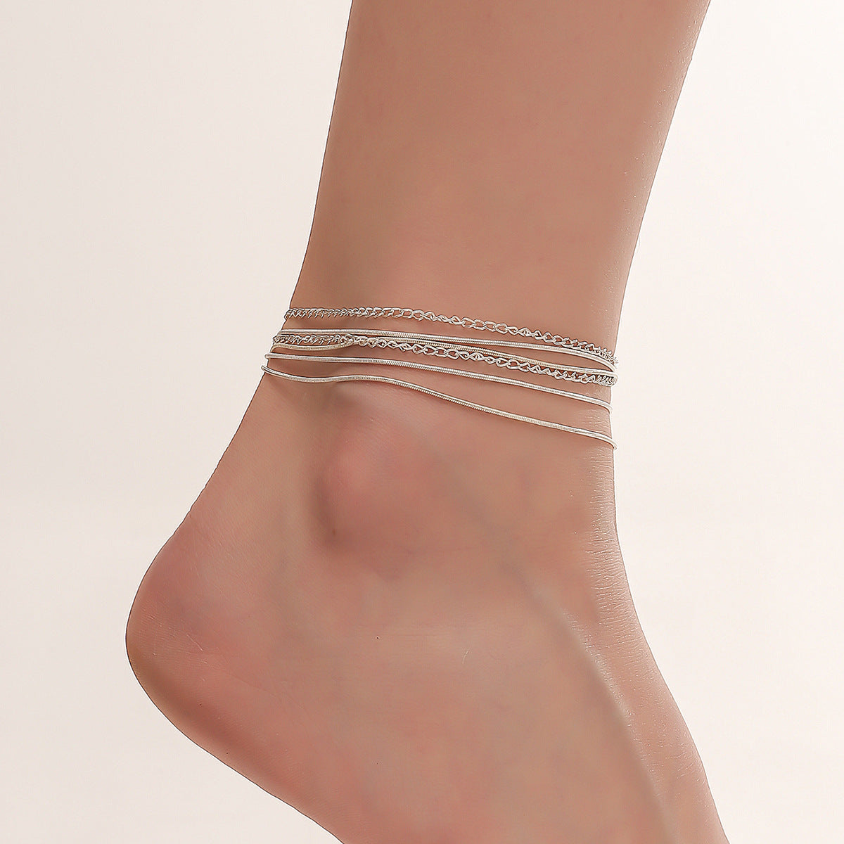 Simple Multi Layered Heart Anklet