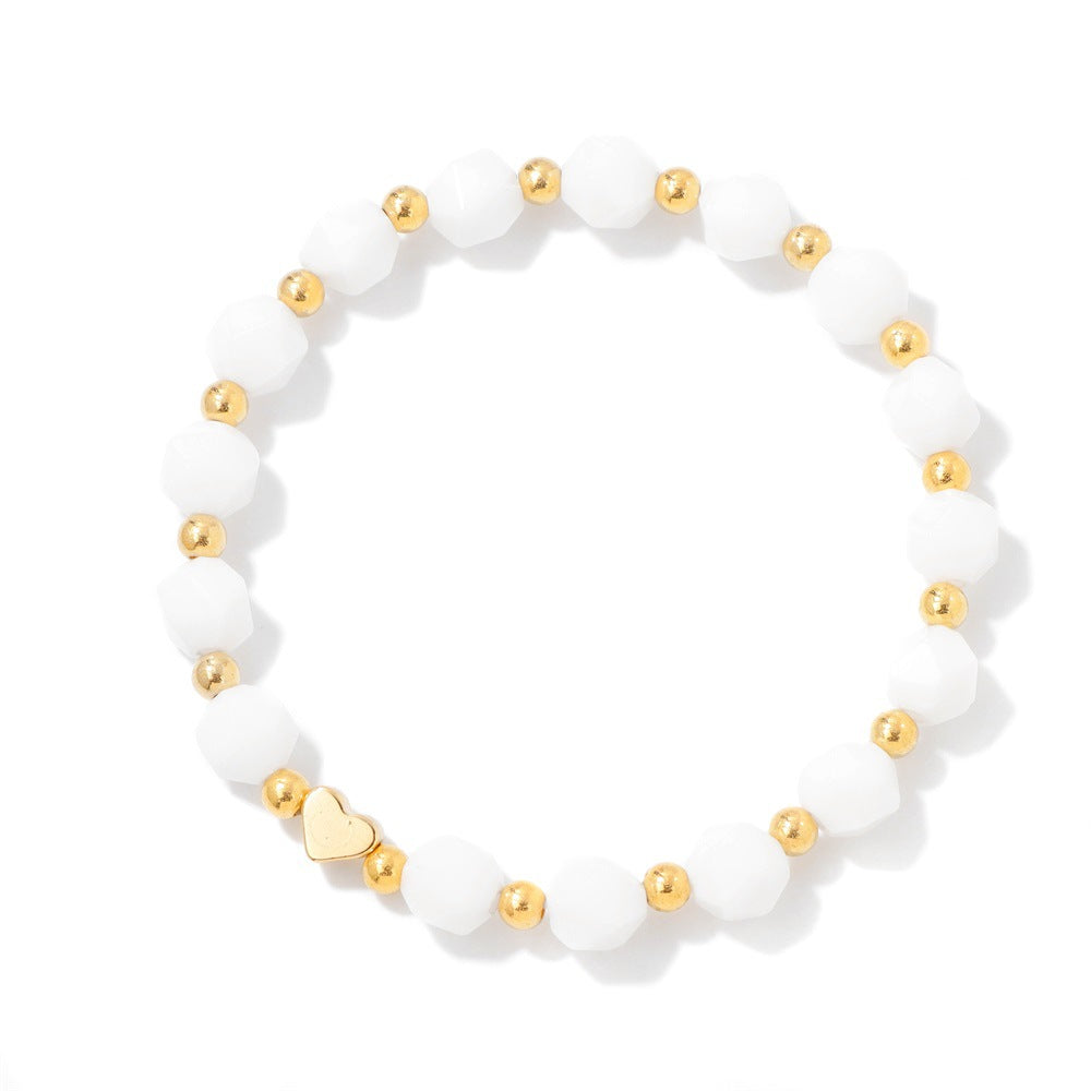 Simple Irregular Stone Heart Beaded Bracelets