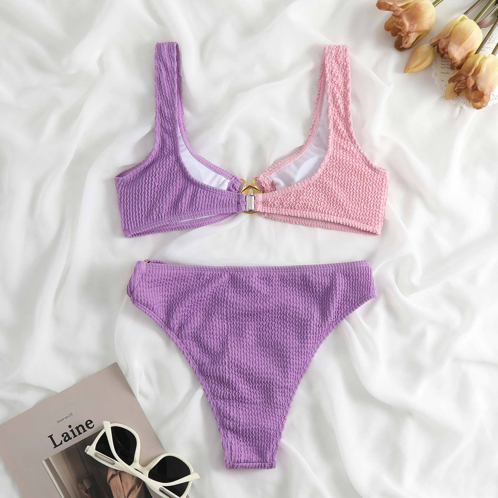 Wrinkle Golden Seashell 2PCS Bikini Set