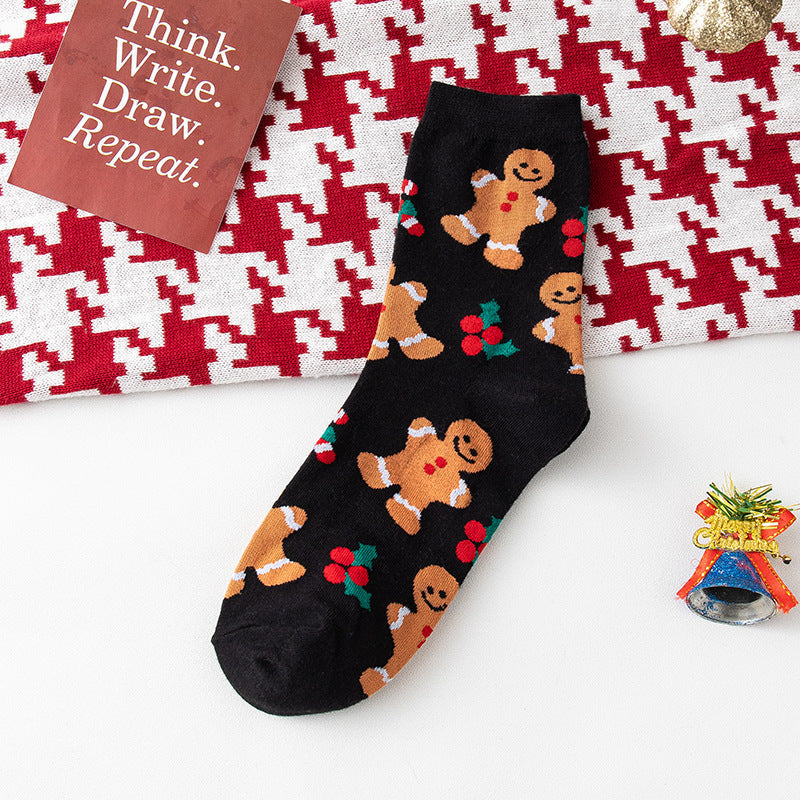 Ladies Merry Christmas Over Ankle Socks