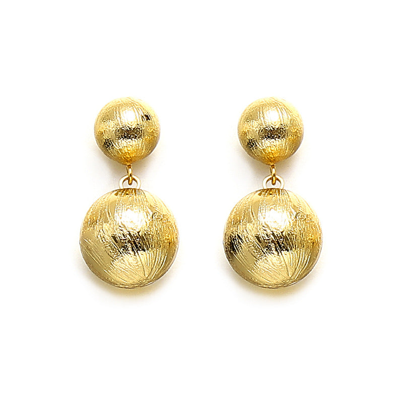 Punk Black Bead Metal Earrings