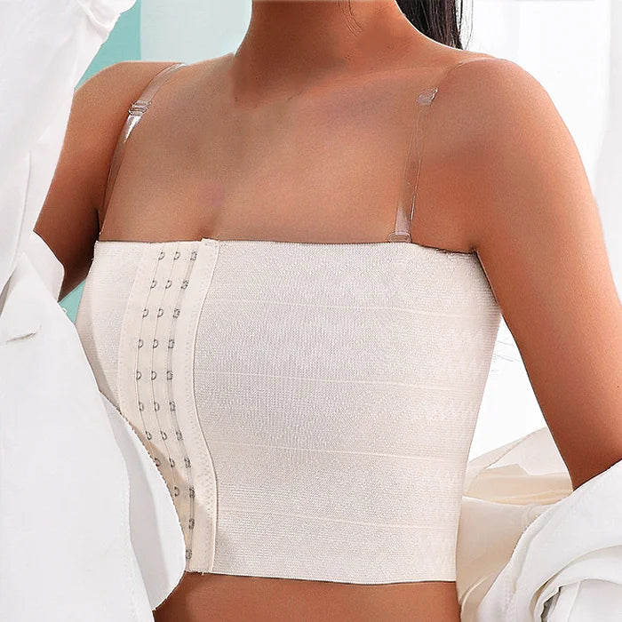 Breathable Breast Binder – Short Chest Shaper with Straps & Buckle