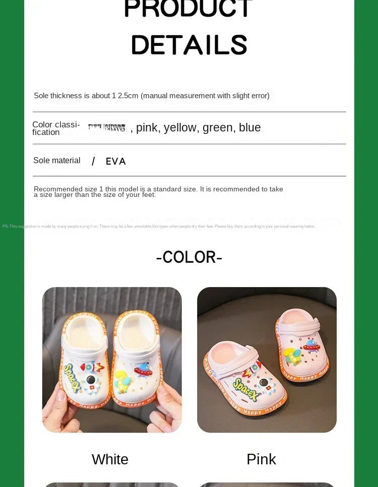 Kids' Cartoon DIY Sandals – Anti-Skid Beach Shoes for Boys & Girls