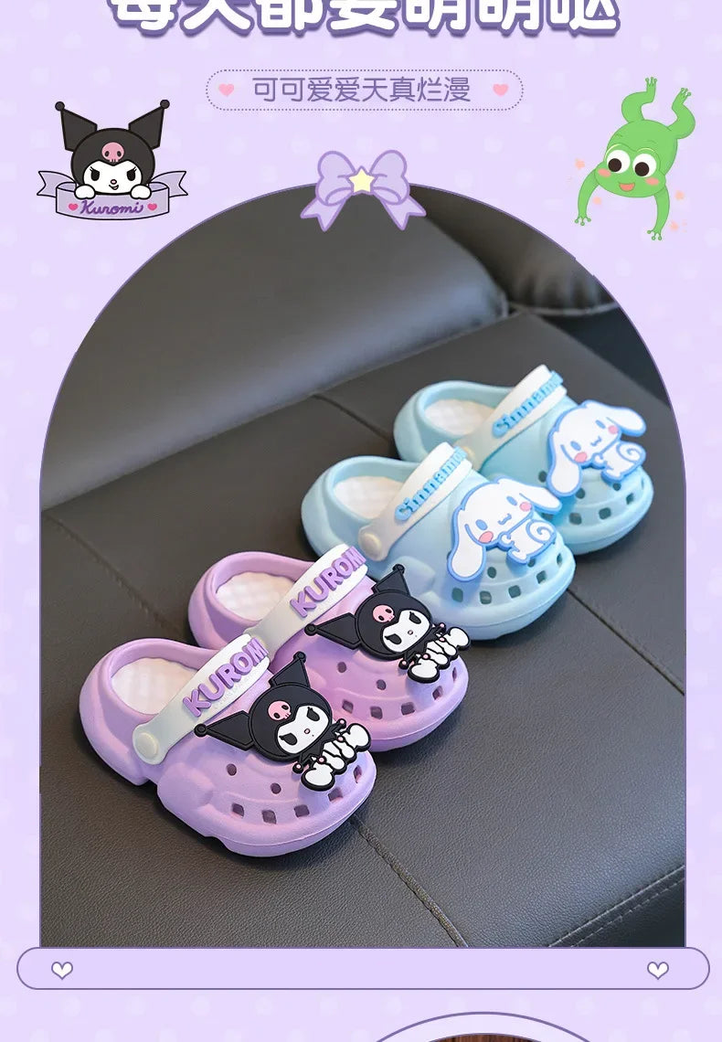 Kids' Hello Kitty & Cinnamoroll Cartoon Sandals – Cute Anti-Slip Garden & Bath Slippers