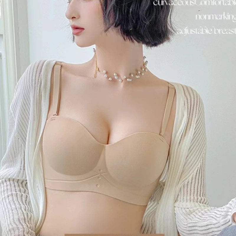 Half-Cup Push-Up Bra – Seamless No-Wire Sling Bra for Small Breasts
