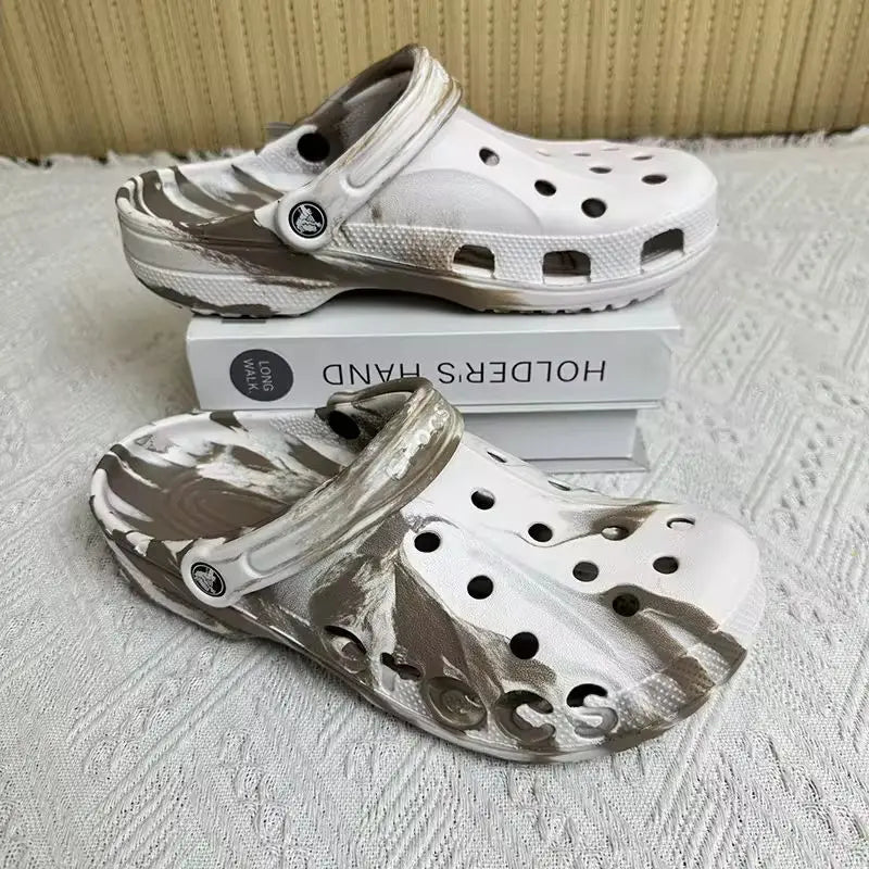 Summer Couple Clogs – Ink Gradient Waterproof Sandals, Soft Sole Beach Shoes