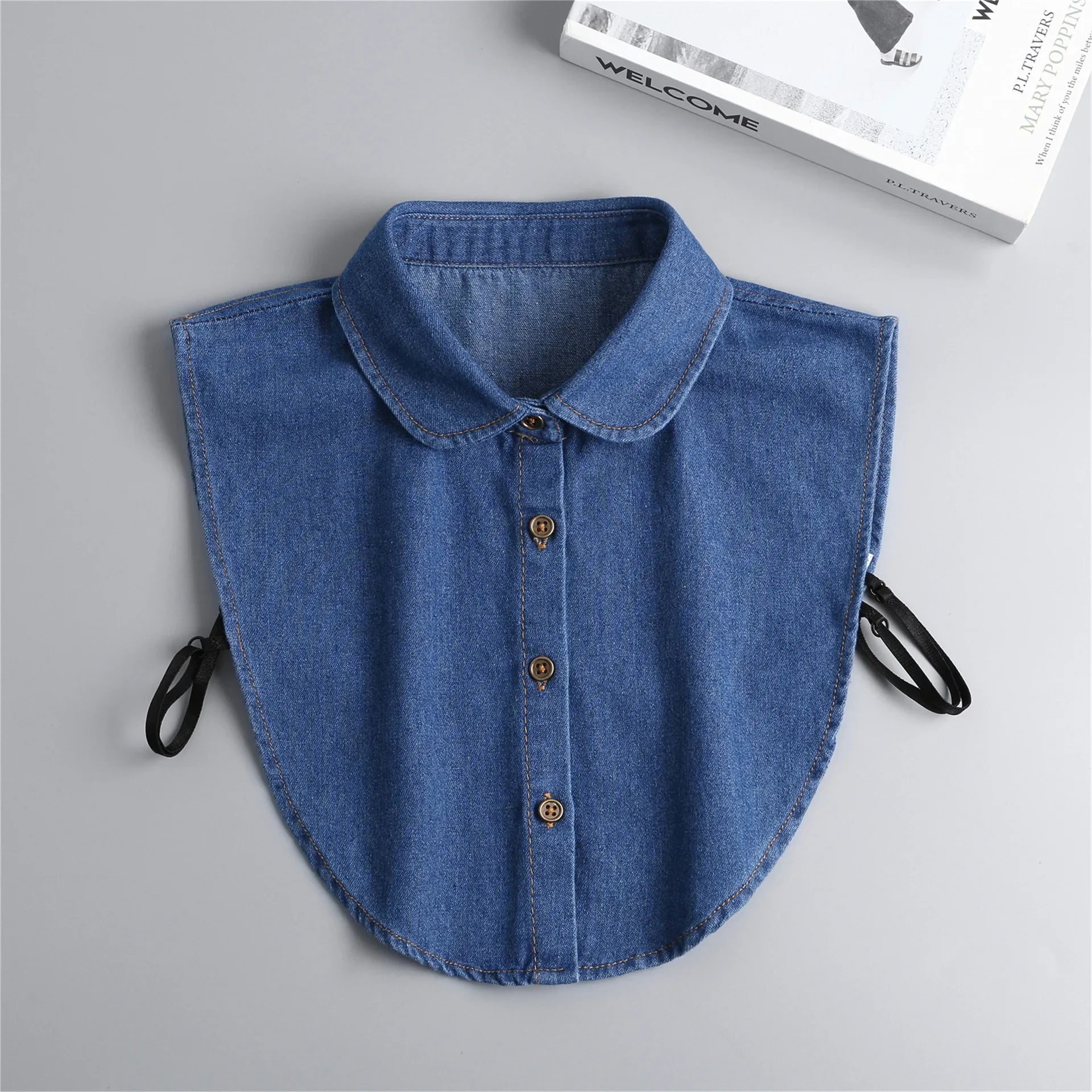 Vintage Detachable Denim Shirt Collar – Women's Faux Lapel Accessory