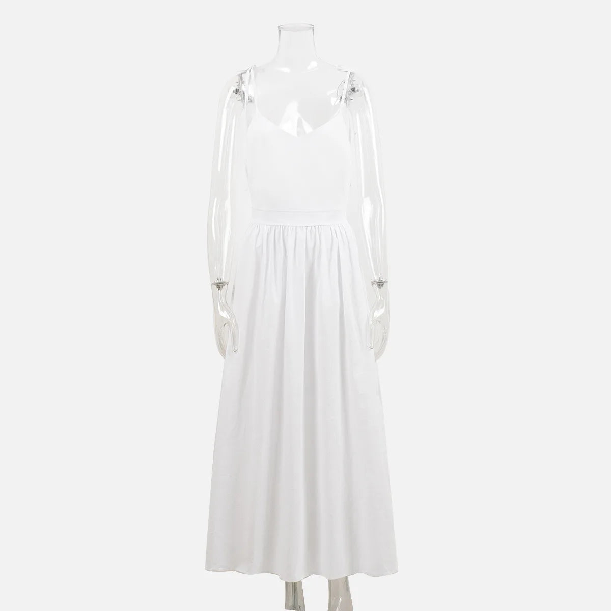 Backless Pleated Halter Dress – Summer Casual Beach Vacation