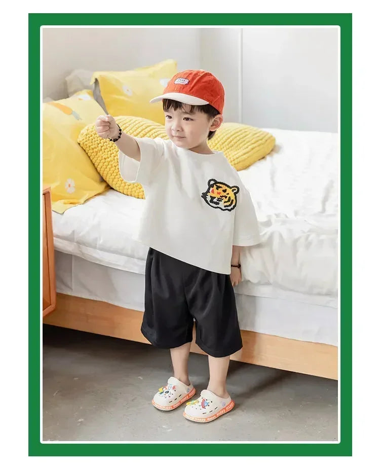 Kids' Cartoon DIY Sandals – Anti-Skid Beach Shoes for Boys & Girls