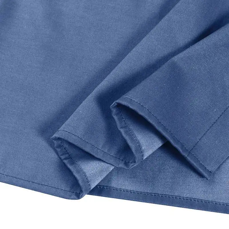 Women’s Lapel Pocket Denim Dress, Short Sleeve, Loose Single-Breasted Shirt Dress.
