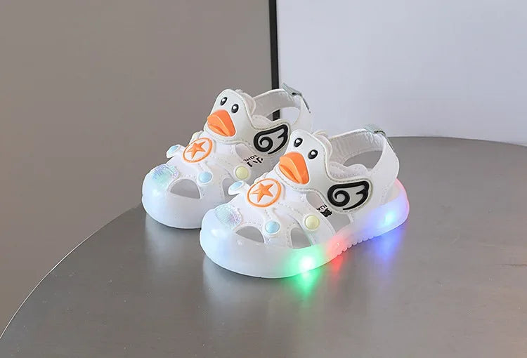 Kids' Colorful Sandals with Lights – Soft Sole Casual Sneakers for Boys & Girls