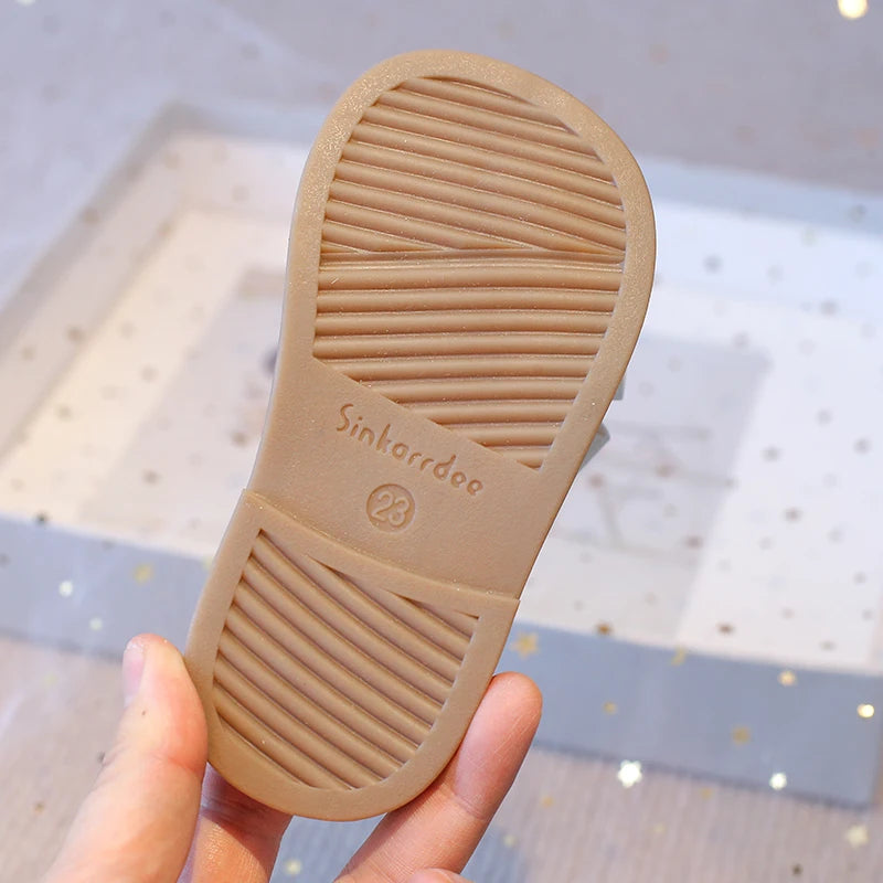 Girls' Summer Sandals – Bow Design, Open Toe, Anti-Skid Beach Shoes
