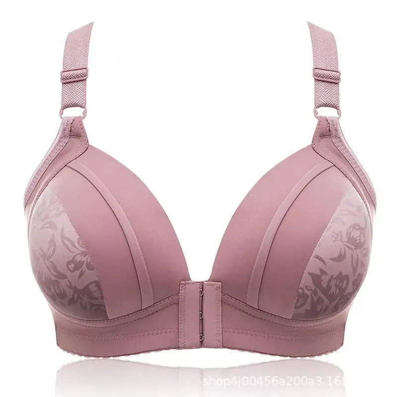 Front Buckle Bra – Wireless, Anti-Sagging, Large Size, Comfortable Lining